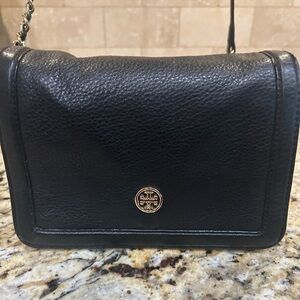 Tory Burch Black Pebbled Leather Crossbody